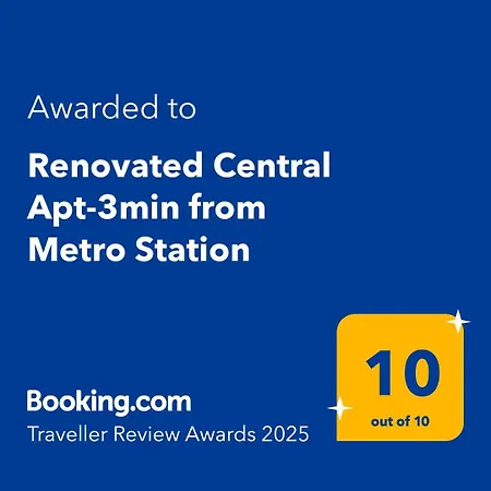 Renovated Apt-3min From Metro Station * Athen
